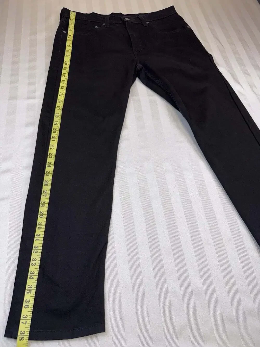 Levis 502 Regular Tapered Jeans Mens 32x30 Dark Black WaterLess Denim Pants EUC